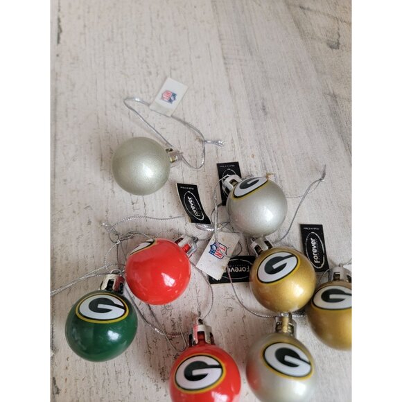 Green bay Packers mini ball ornament Xmas set football - Picture 4 of 7